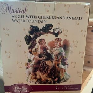 Musical Angel with Cherubs and Animals Water Fountain